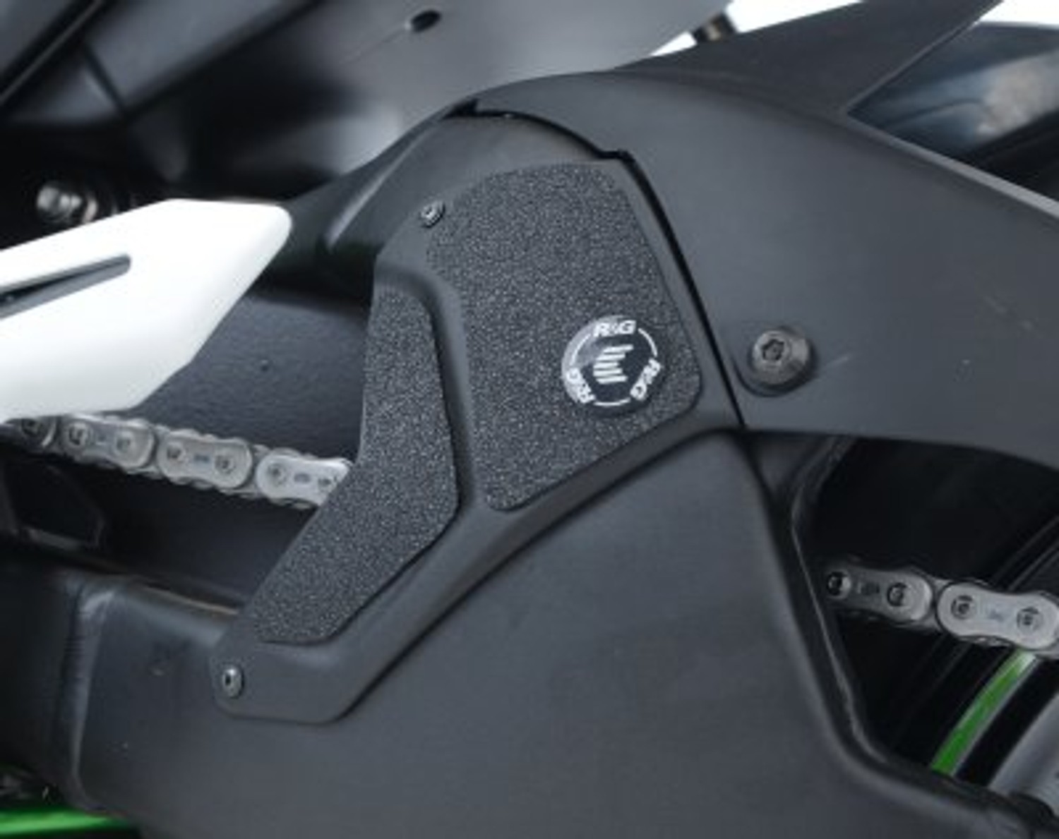 R&G Racing Boot Guard 3-Piece (2-Pieces on left side of swingarm, 1 Piece on OEM exhaust shield) for Kawasaki H2 / H2R '15-'22 R&G Racing Boot Guard 3-Piece (2-Pieces on left side of swingarm, 1 Piece on OEM exhaust shield) for Kawasaki H2 / H2R '15-'22